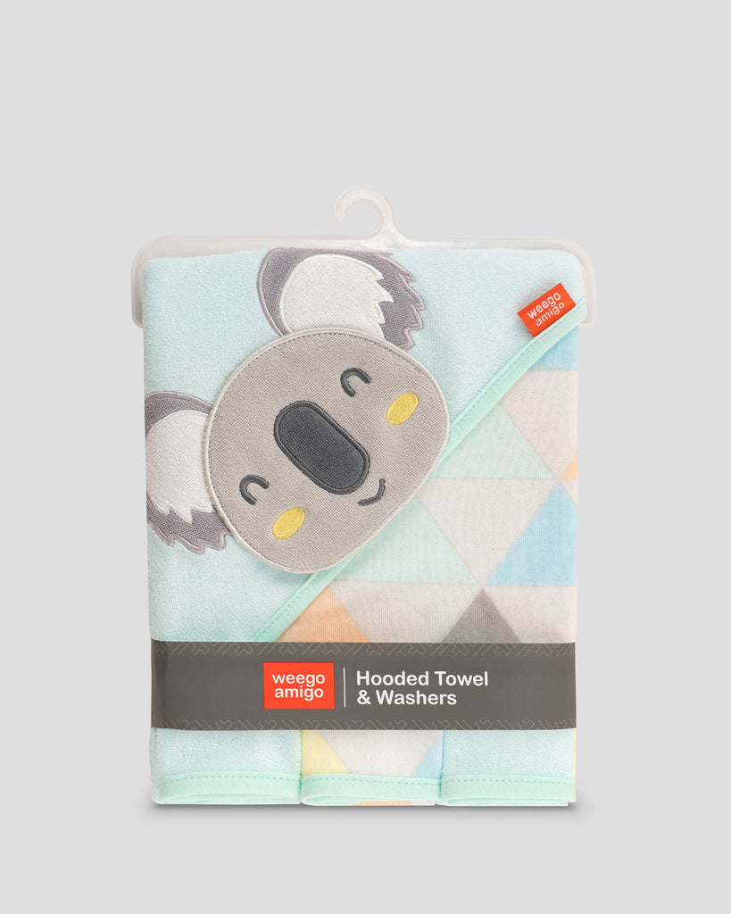 Weegoamigo Character Hooded Towel + Washers Adorable Aussie Product