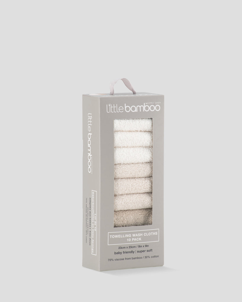 Little Bamboo Baby Towelling Washers 10PK