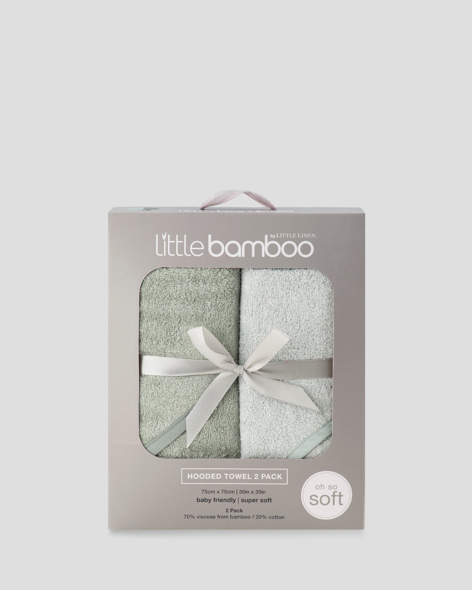 Little Bamboo Baby Hooded Towel 2PK - Bayleaf