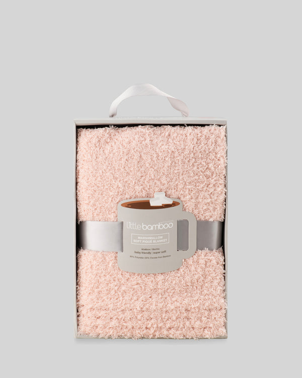 Little Bamboo Baby Marshmallow Soft Pique Blanket - Soft Rose