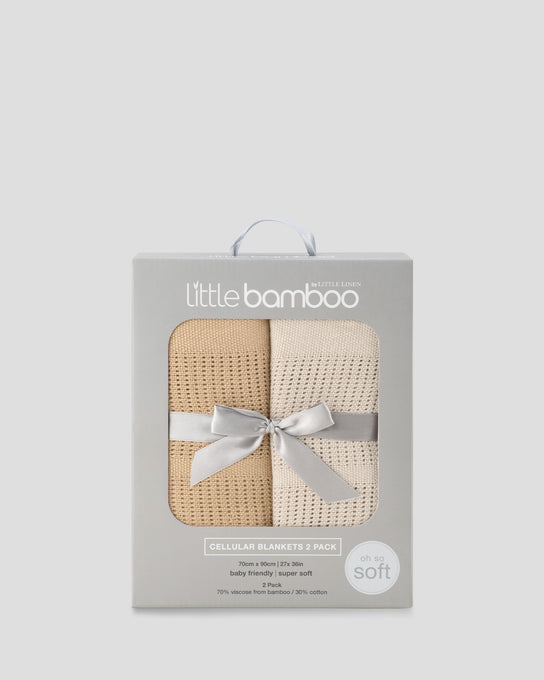 Little Bamboo Baby Cellular Blanket 2Pk - Iced Coffee