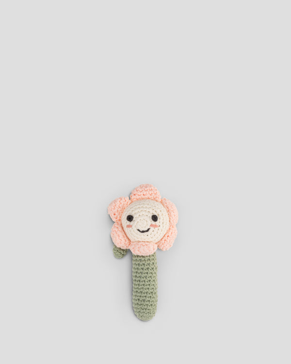 The Little Linen Company Crochet Baby Rattle - Hazel the Harvest Flower