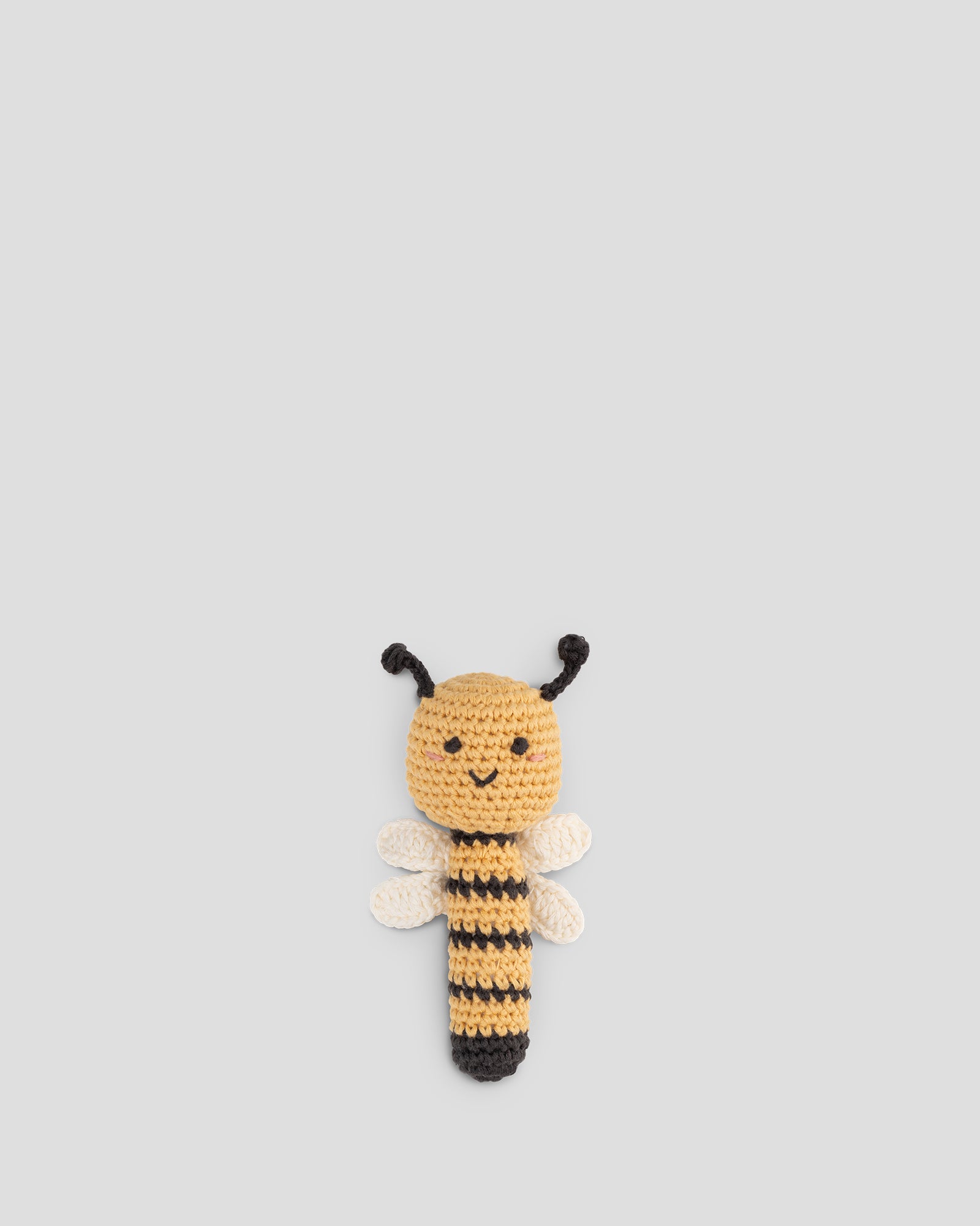 The Little Linen Company Crochet Baby Rattle - Nigel the Nectar Bee
