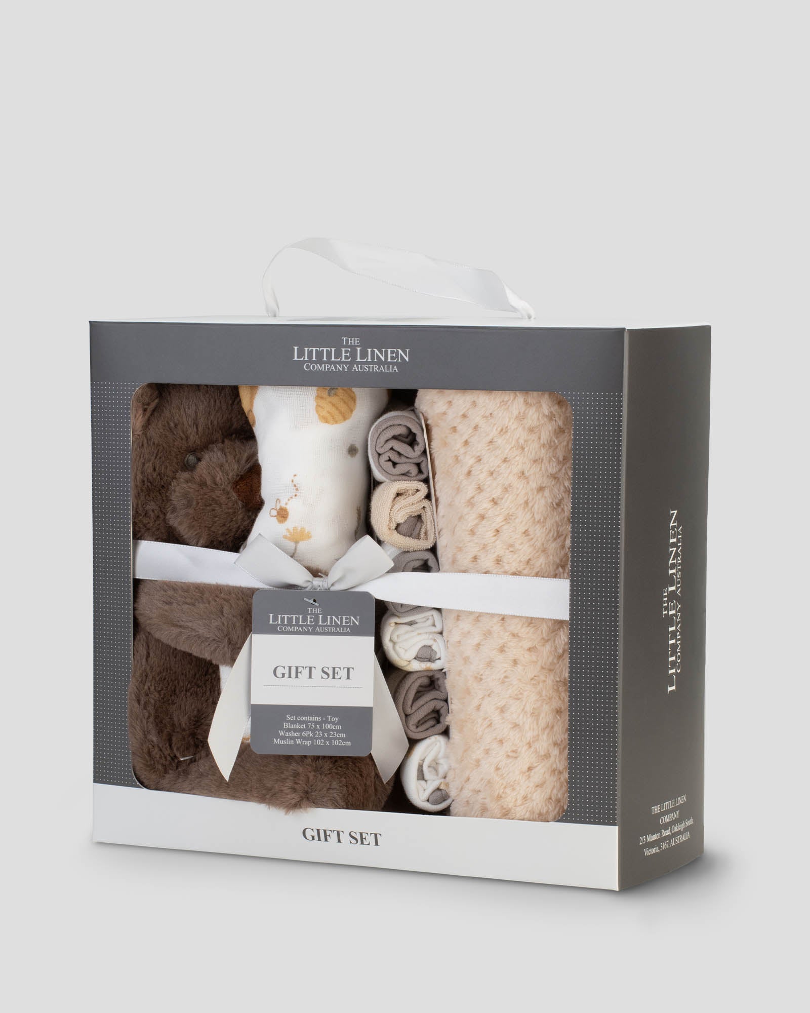 Little Linen Boxed Gift Set Nectar Bear Side Pack