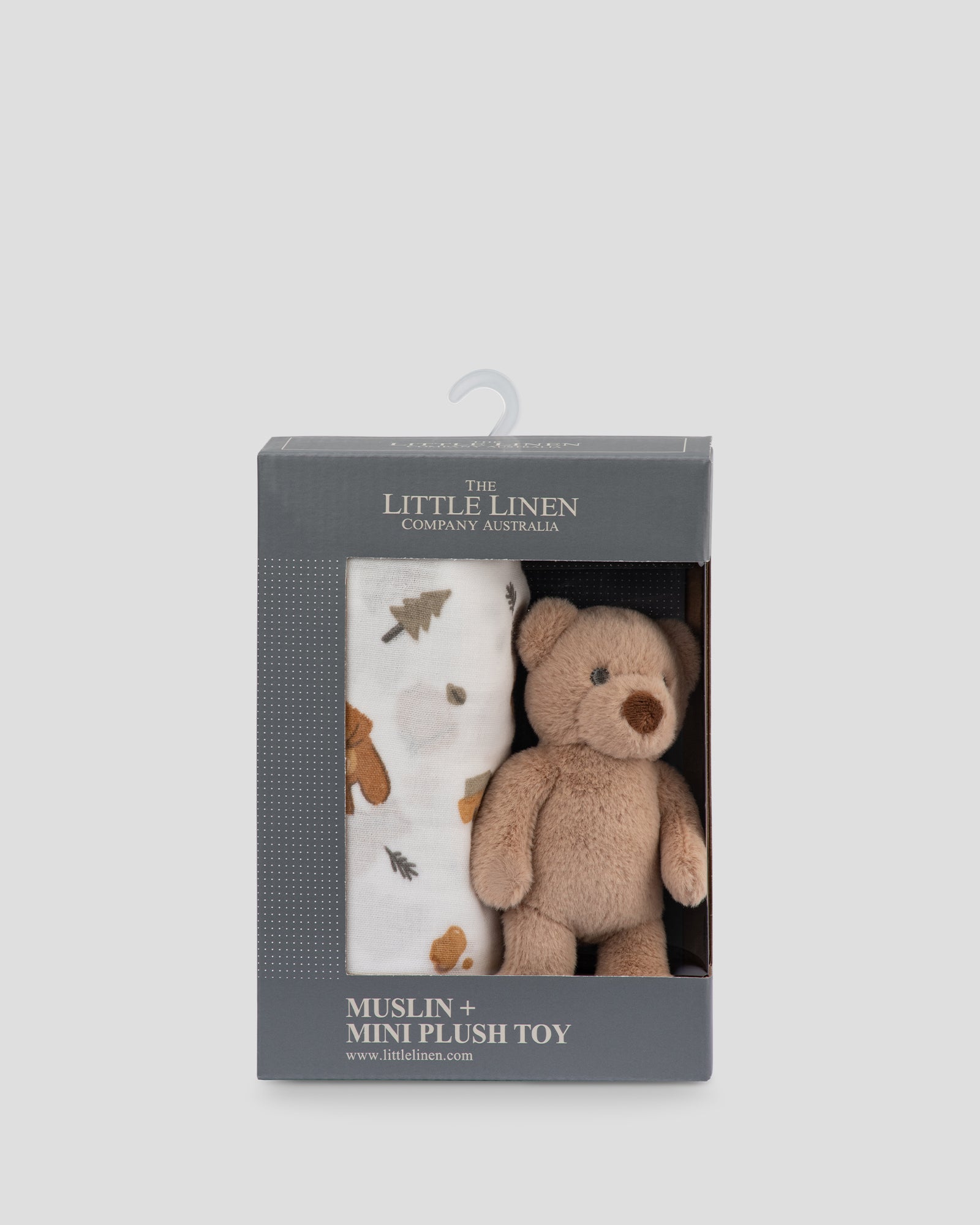 The Little Linen Company Soft Plush Toy & Baby Muslin Wrap - Nectar Bear