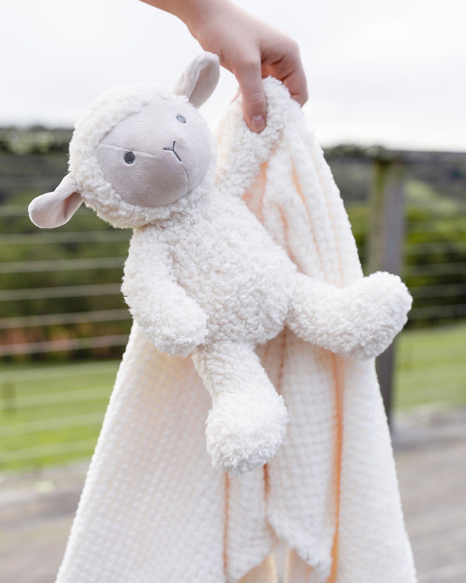 Little Linen Plush Baby Toy & Blanket Farmyard Lamb Lifestyle