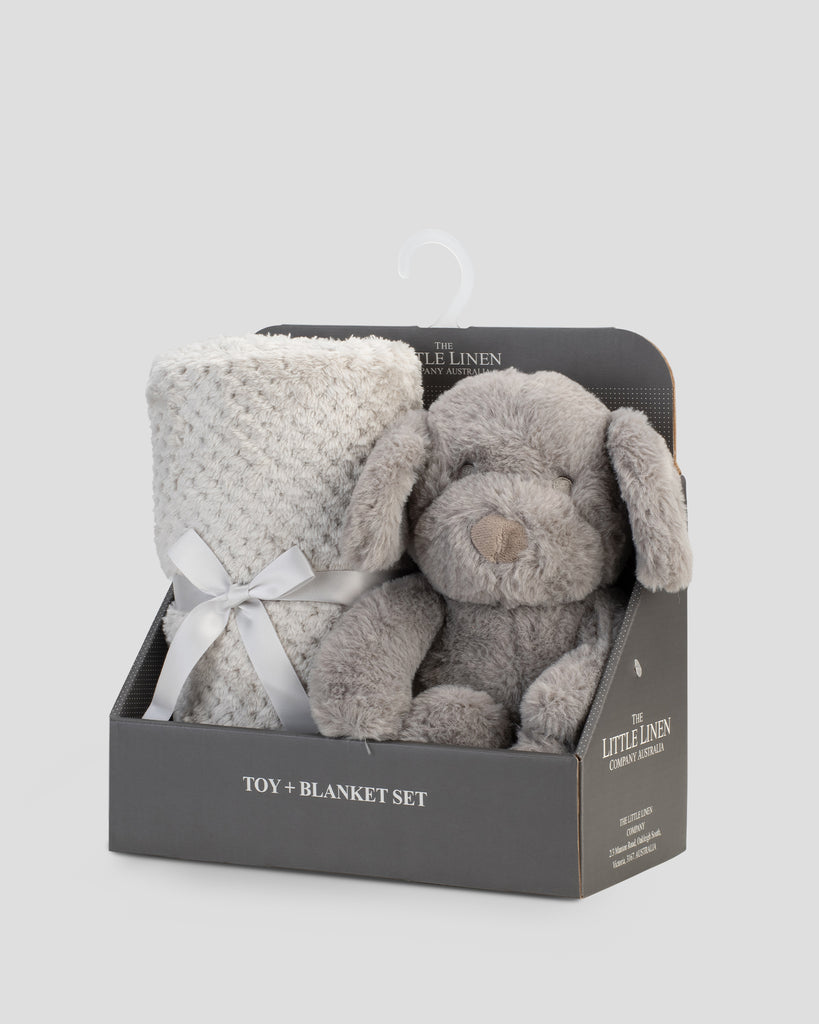 Little Linen Plush Baby Toy & Blanket Barklife Dog Side Pack