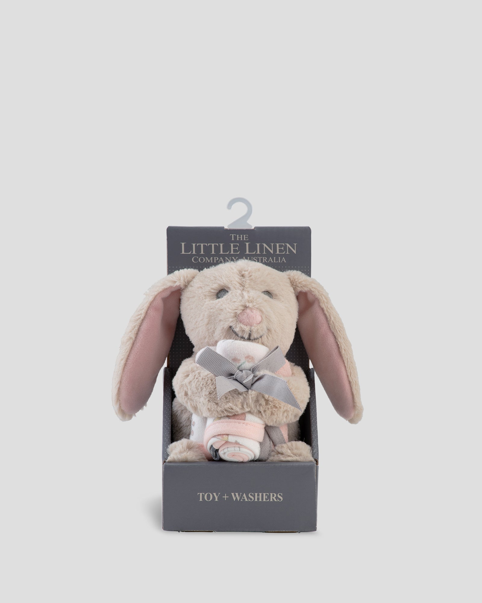 Little Linen Plush Toy Washers Harvest Bunny Front Pack