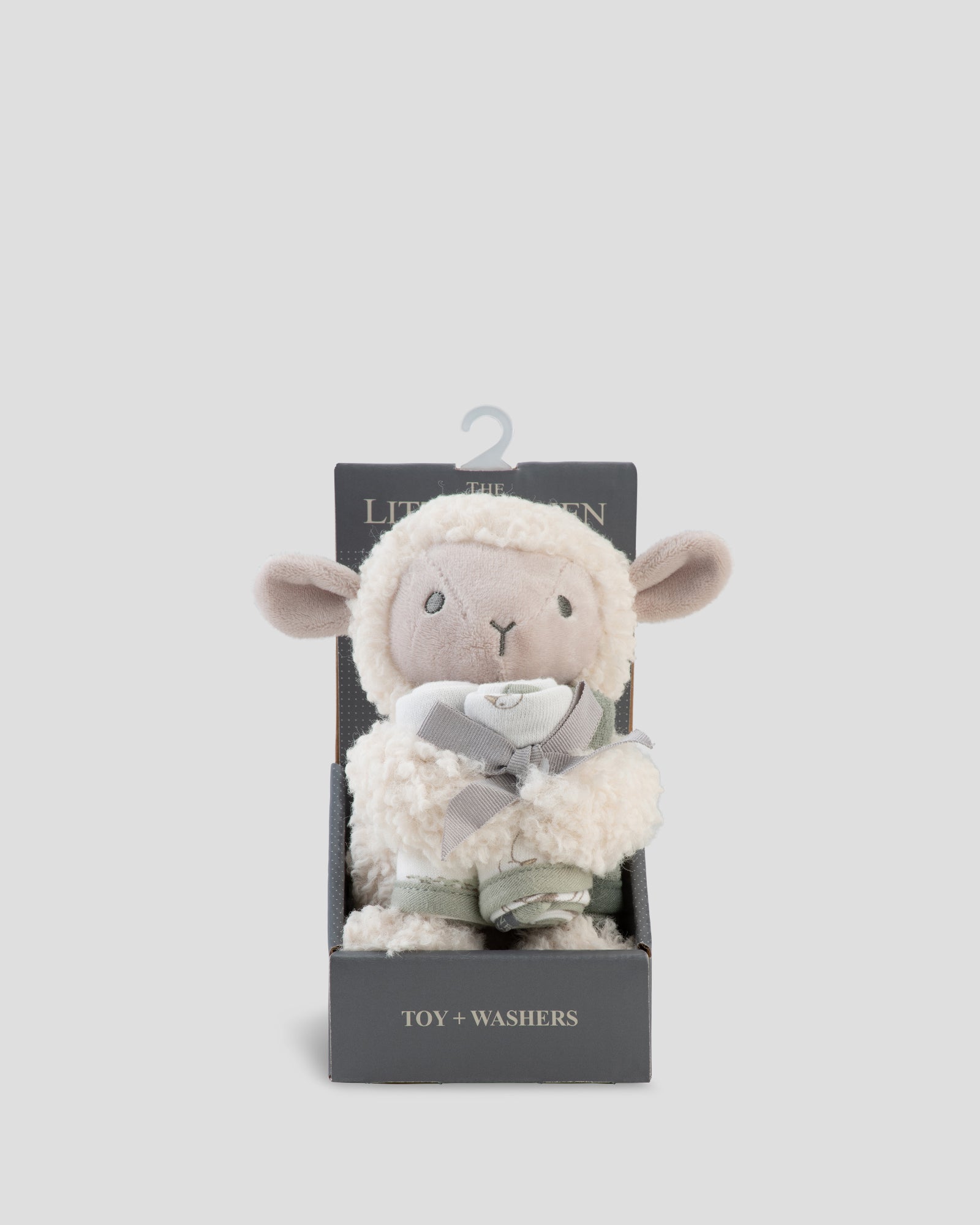 Little Linen Plush Toy Washers Farmyard Lamb Front Pack