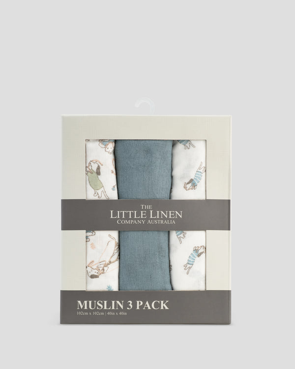 Little Linen Muslin 3pk Wrap Barklife Dog Front Pack