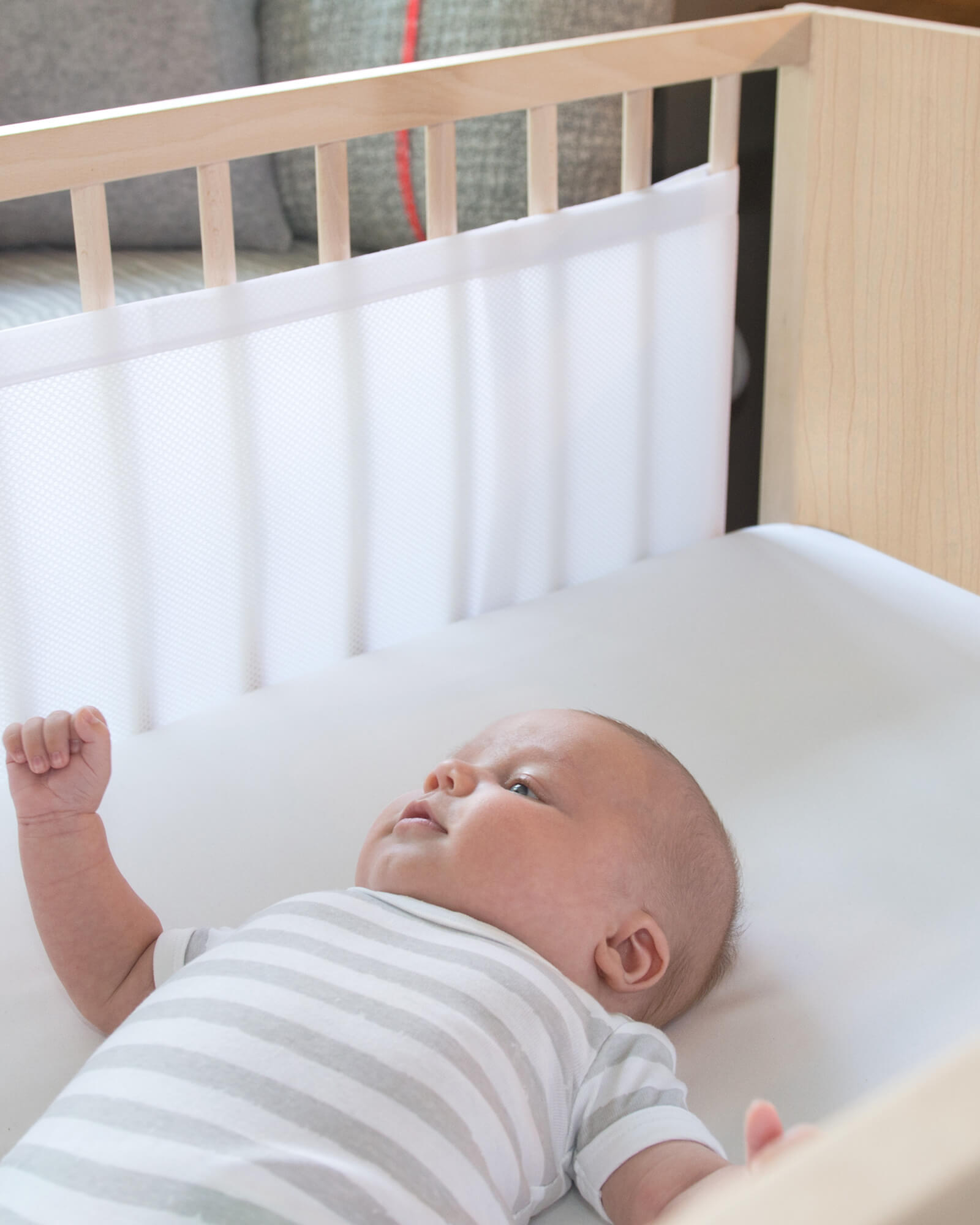 baby with Airwrap Cot Liner Mesh White