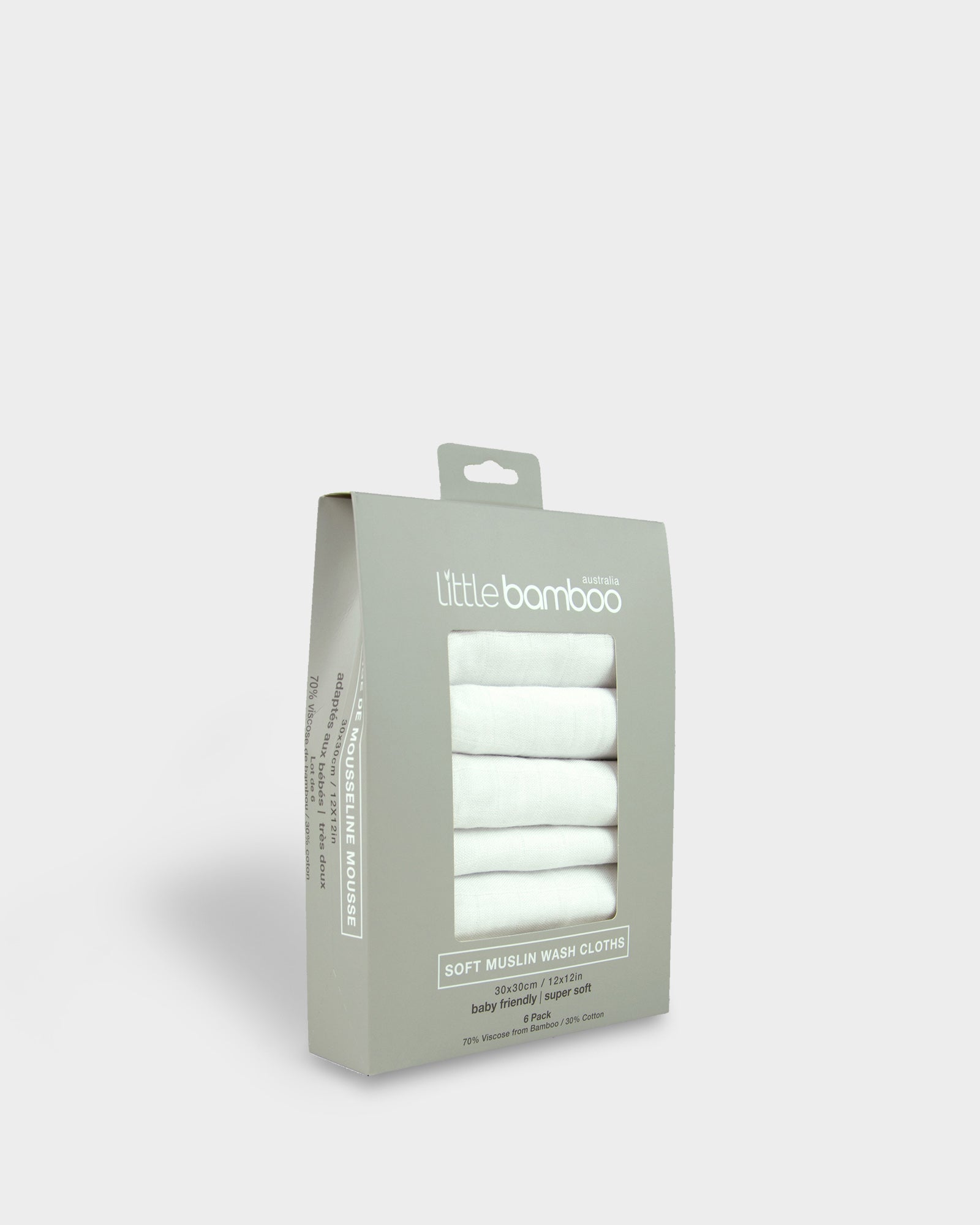 Little Bamboo Muslin Baby Face Washers 6 Pack Natural Little Linen Created