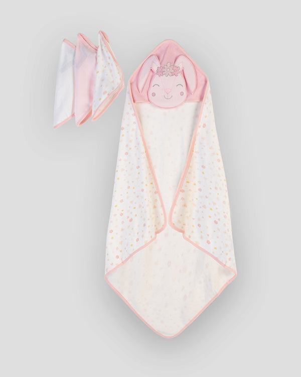 The Little Linen Company Character Baby Hooded Towel + Washers - Ballerina Bunny