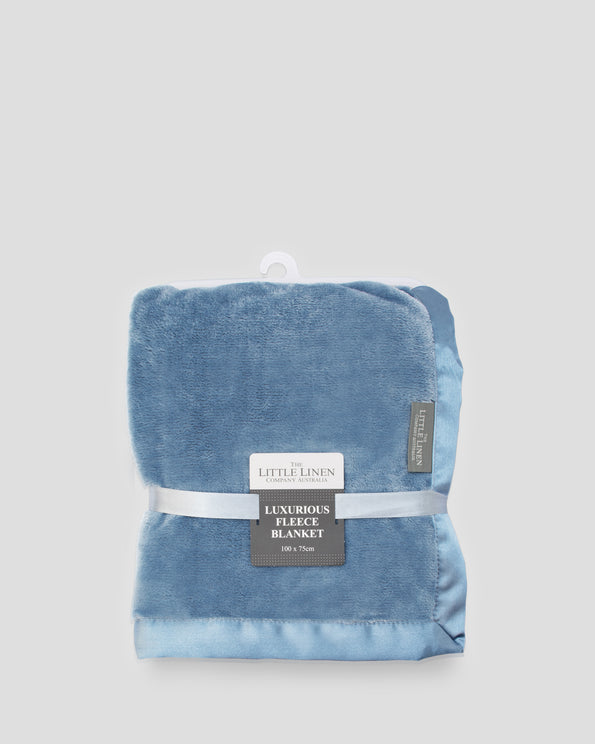 The Little Linen Company Luxurious Baby Blanket - Carolina Blue