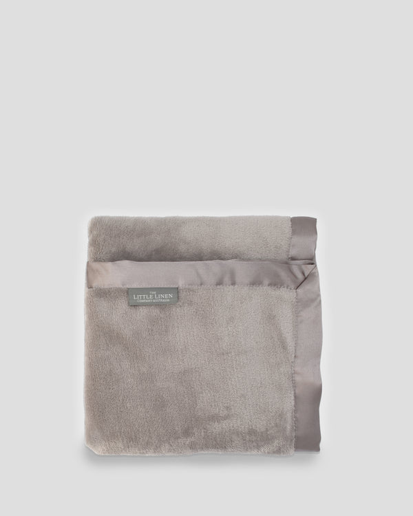 The Little Linen Company Luxurious Baby Blanket - Pewter Grey
