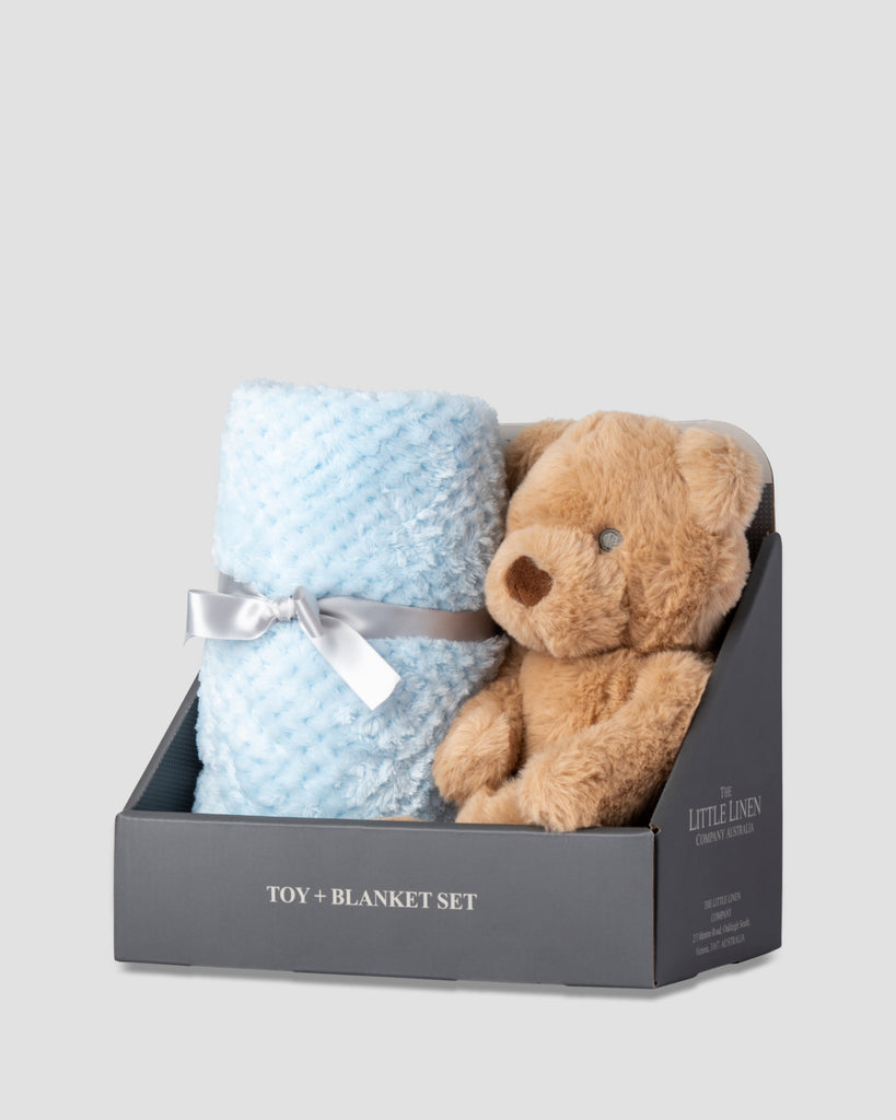 The Little Linen Company Soft Plush Baby Toy & Blanket - Safari Bear