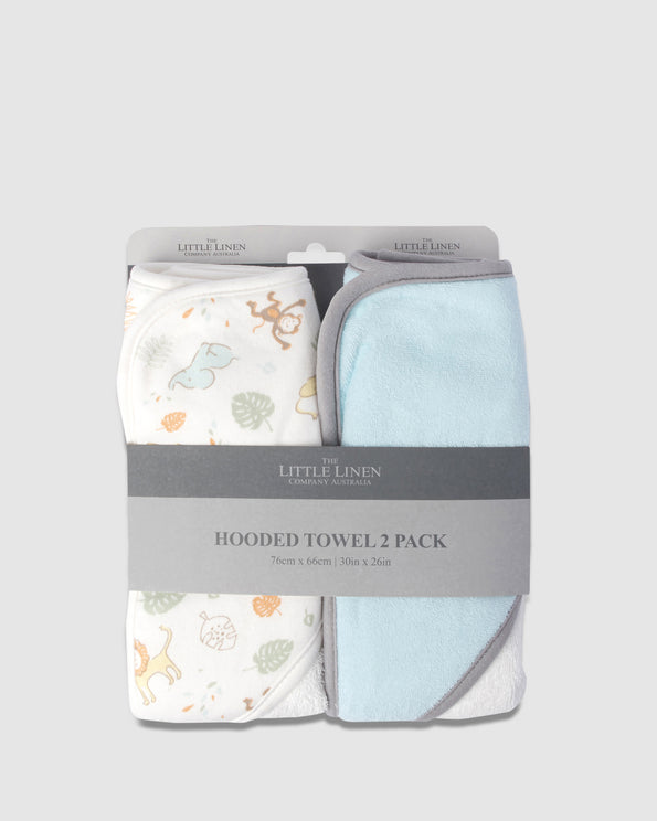 little linen Hooded Towel 2pk Safari Bear
