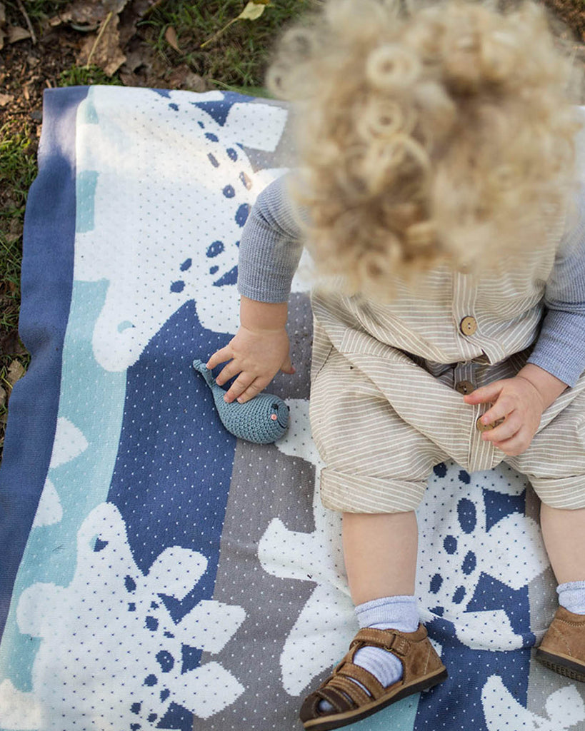 Weegoamigo Bestee Bamboo Knit Baby Blanket Stegosaurus Little Linen Created