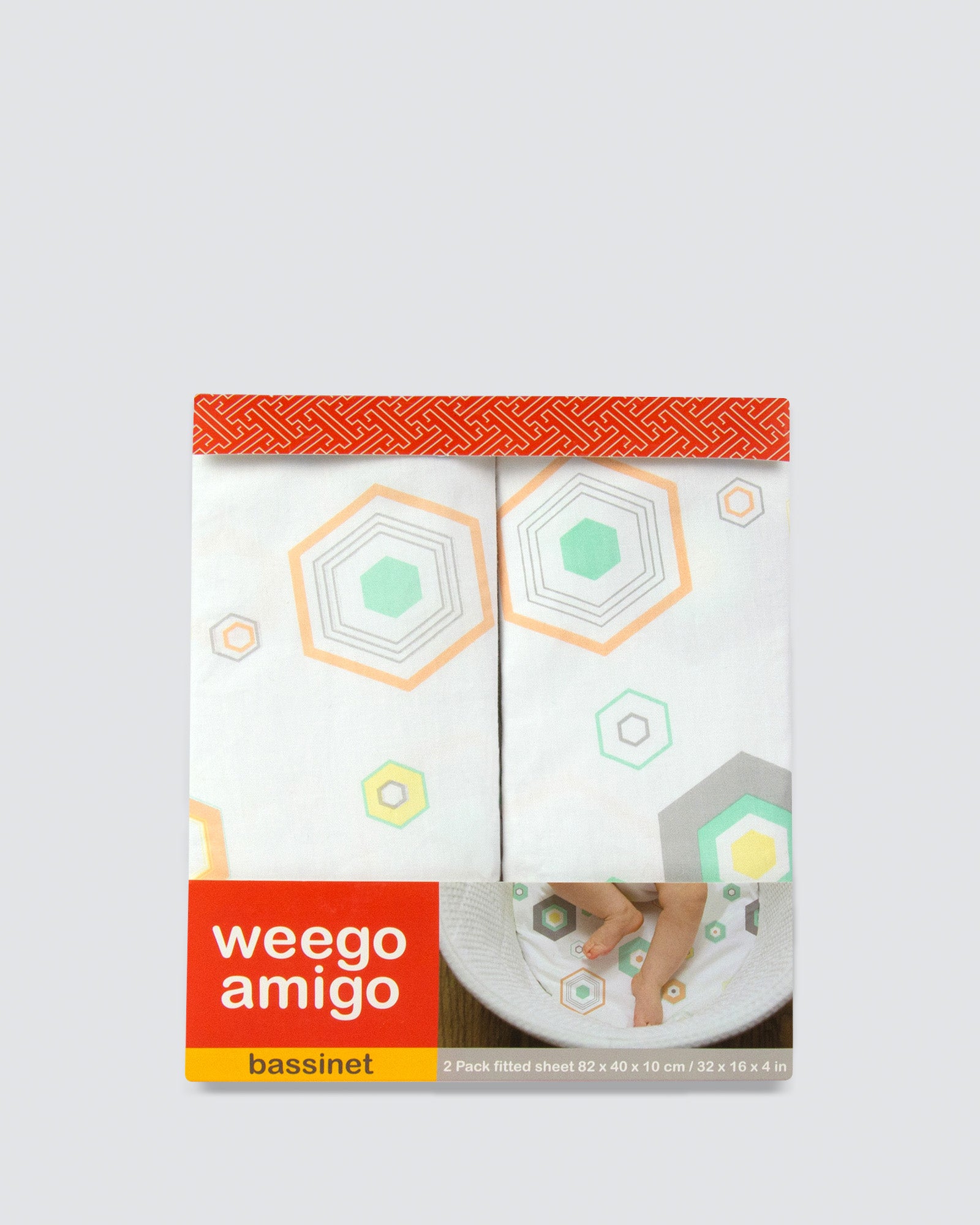 Weegoamigo Bass Fitted Sheet Hexagon 2pk