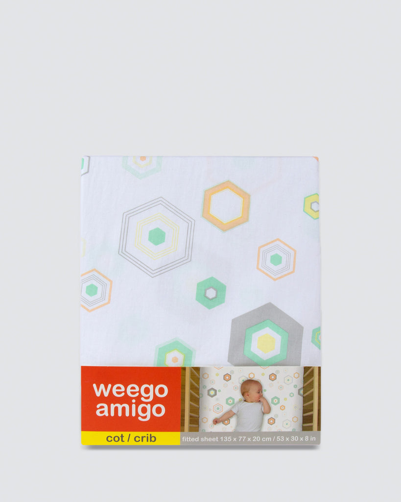 Weegoamigo Cot Fitted Sheet Hexagon