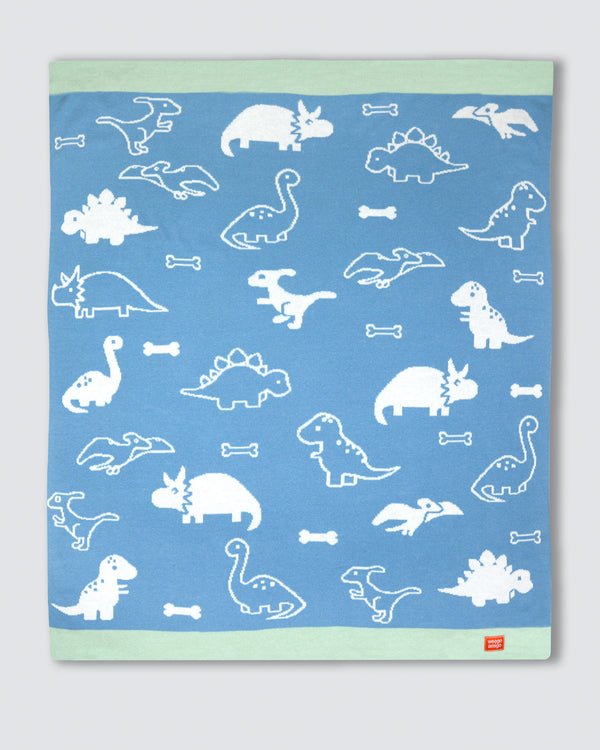 Weegoamigo Hola! Cotton Knit Blanket Party Dinos