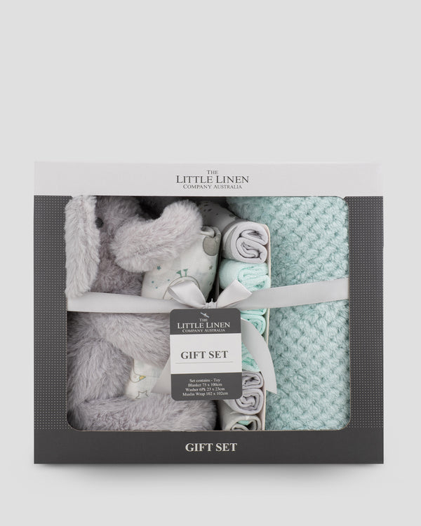 The Little Linen Company Boxed Baby Gift Set - Starburst Elephant