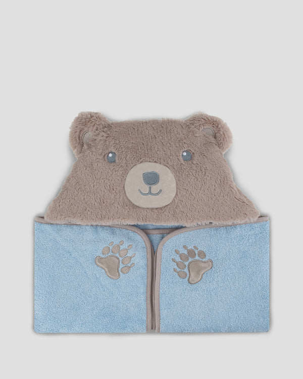 The Little Linen Company Parade Plush Baby Hooded Towel - Safari Bear