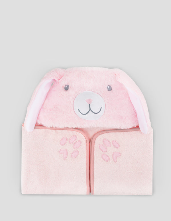 The Little Linen Company Parade Plush Baby Hooded Towel - Ballerina Bunny