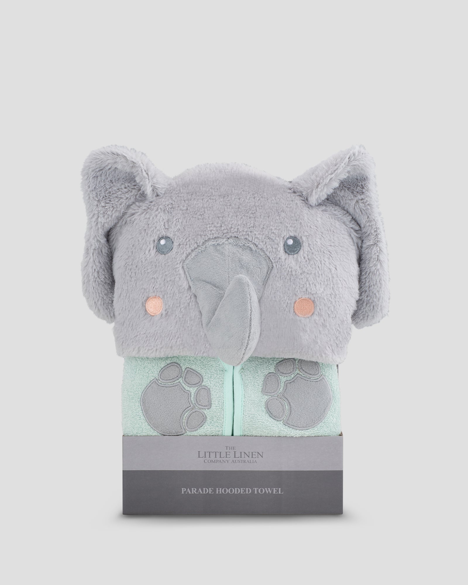 The Little Linen Company Parade Plush Baby Hooded Towel - Starburst Elephant