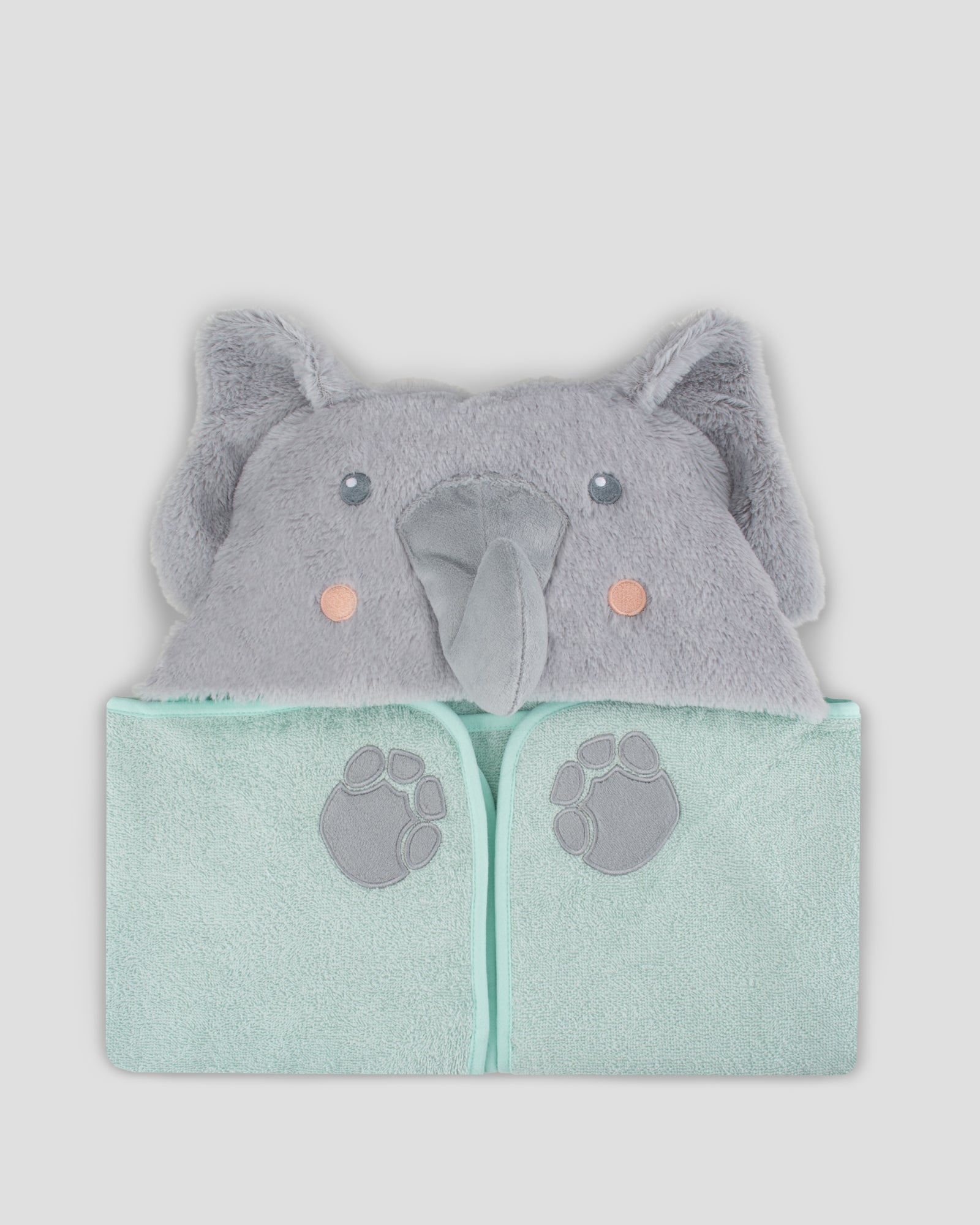 The Little Linen Company Parade Plush Baby Hooded Towel - Starburst Elephant