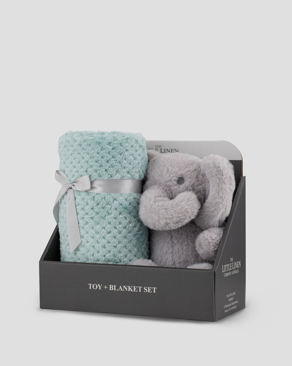 The Little Linen Company Plush Baby Toy & Blanket - Starburst Elephant