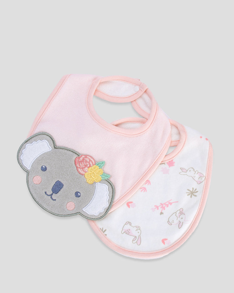 Bandana Bibs 2pk - Koala (pink)