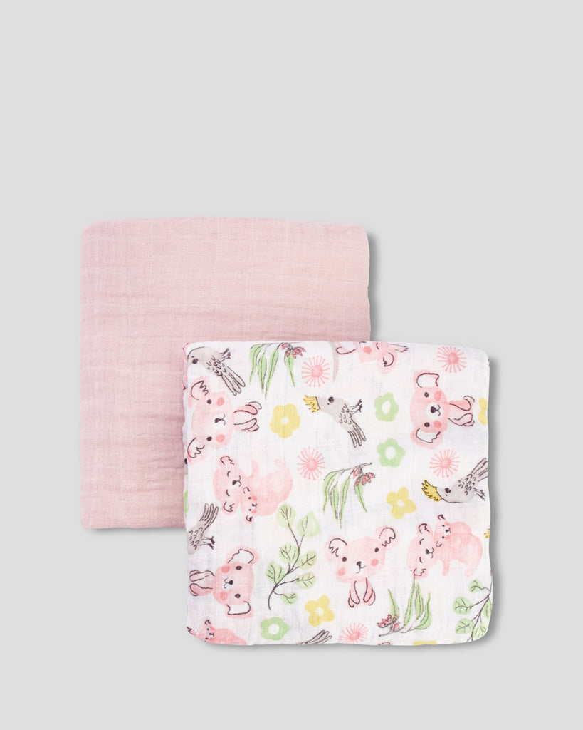 Weegoamigo Baby Muslin Wrap 2 Pack Kimmy koala Little Linen Created