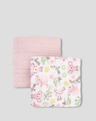 Weegoamigo Baby Muslin Wrap 2 Pack Kimmy koala Little Linen Created